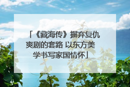 《藏海传》摒弃复仇爽剧的套路 以东方美学书写家国情怀