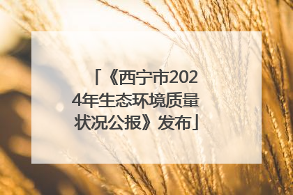 《西宁市2024年生态环境质量状况公报》发布