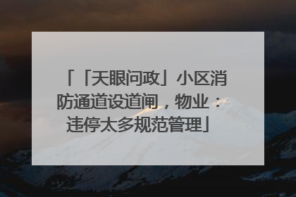 「天眼问政」小区消防通道设道闸，物业：违停太多规范管理