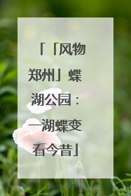「风物郑州」蝶湖公园：一湖蝶变看今昔