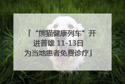 “熊猫健康列车”开进普雄 11-13日为当地患者免费诊疗