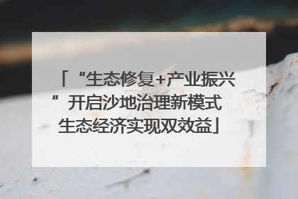 “生态修复+产业振兴”开启沙地治理新模式 生态经济实现双效益