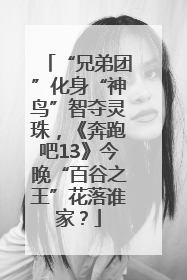 “兄弟团”化身“神鸟”智夺灵珠，《奔跑吧13》今晚“百谷之王”花落谁家？