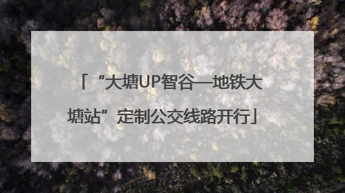 “大塘UP智谷—地铁大塘站”定制公交线路开行