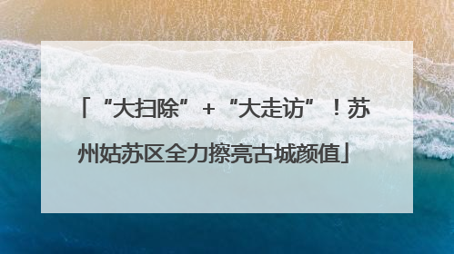 “大扫除”+“大走访”！苏州姑苏区全力擦亮古城颜值