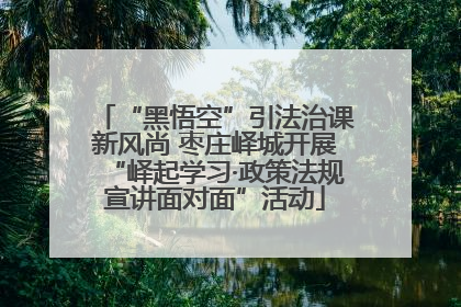 “黑悟空”引法治课新风尚 枣庄峄城开展“峄起学习·政策法规宣讲面对面”活动