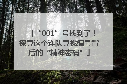 “001”号找到了！探寻这个连队寻找编号背后的“精神密码”