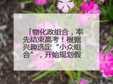 物化政组合，率先结束高考！根据兴趣选定“小众组合”，开始规划假期生活