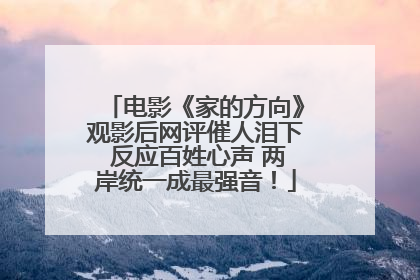 电影《家的方向》观影后网评催人泪下 反应百姓心声 两岸统一成最强音！