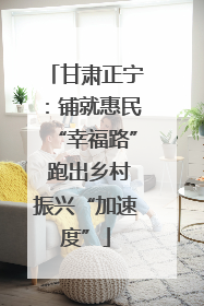 甘肃正宁：铺就惠民“幸福路” 跑出乡村振兴“加速度”