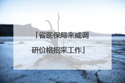 省医保局来威调研价格招采工作