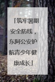 筑牢暑期安全防线，东阿公安护航青少年健康成长