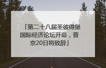 第二十八届圣彼得堡国际经济论坛开幕，普京20日将致辞