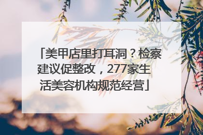 美甲店里打耳洞？检察建议促整改，277家生活美容机构规范经营