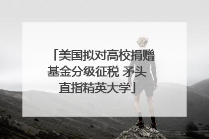 美国拟对高校捐赠基金分级征税 矛头直指精英大学