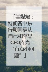 美媒爆：特朗普中东行期间承认自己和苹果CEO库克“有点小问题”