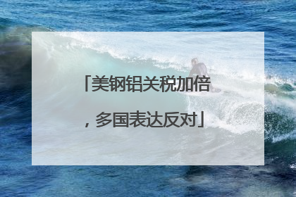 美钢铝关税加倍，多国表达反对