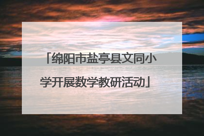 绵阳市盐亭县文同小学开展数学教研活动