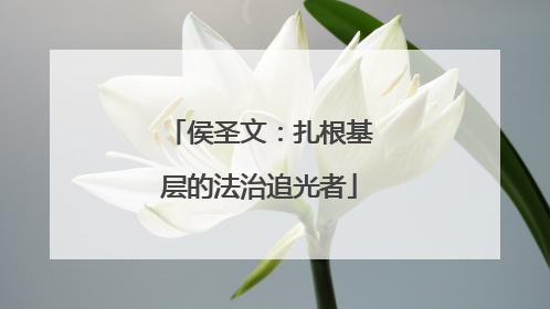 侯圣文：扎根基层的法治追光者