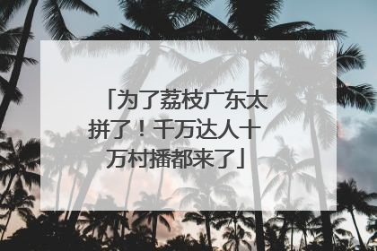 为了荔枝广东太拼了！千万达人十万村播都来了