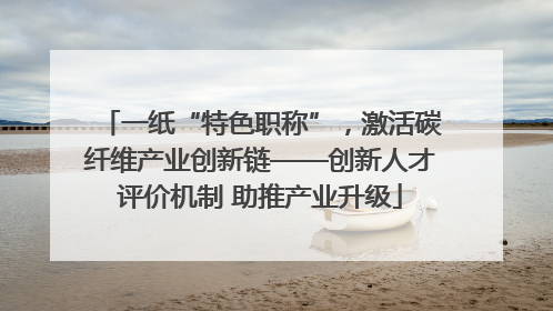 一纸“特色职称”，激活碳纤维产业创新链——创新人才评价机制 助推产业升级