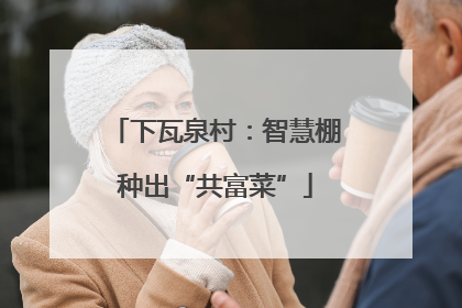 下瓦泉村：智慧棚种出“共富菜”