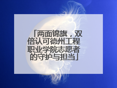 两面锦旗，双倍认可德州工程职业学院志愿者的守护与担当