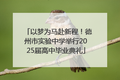 以梦为马赴新程！德州市实验中学举行2025届高中毕业典礼