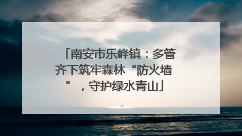 南安市乐峰镇：多管齐下筑牢森林“防火墙”，守护绿水青山
