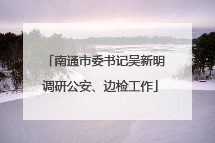 南通市委书记吴新明调研公安、边检工作