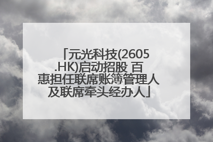 元光科技(2605.HK)启动招股 百惠担任联席账簿管理人及联席牵头经办人