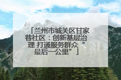 兰州市城关区甘家巷社区：创新基层治理 打通服务群众“最后一公里”