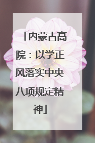 内蒙古高院：以学正风落实中央八项规定精神
