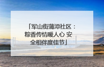 军山街蒲潭社区：粽香传情暖人心 安全相伴度佳节