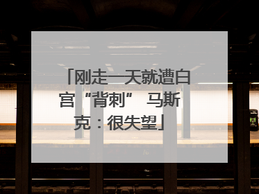 刚走一天就遭白宫“背刺” 马斯克：很失望