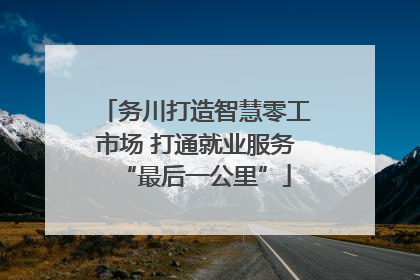 务川打造智慧零工市场 打通就业服务“最后一公里”