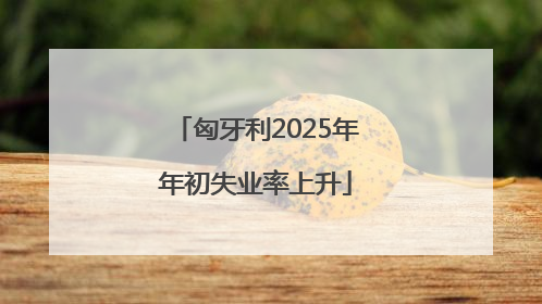 匈牙利2025年年初失业率上升
