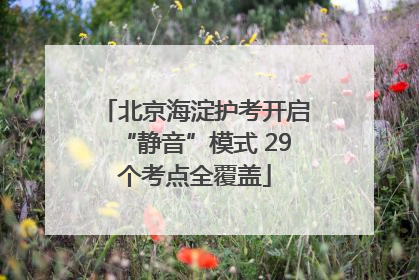 北京海淀护考开启“静音”模式 29个考点全覆盖