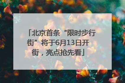 北京首条“限时步行街”将于6月13日开街，亮点抢先看
