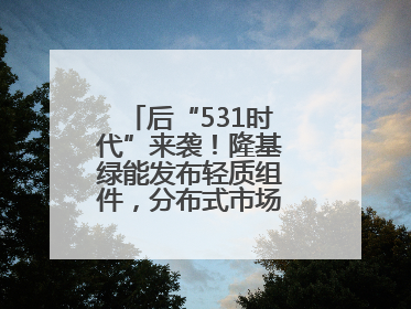 后“531时代”来袭！隆基绿能发布轻质组件，分布式市场后续会怎么走