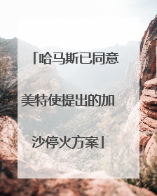 哈马斯已同意美特使提出的加沙停火方案