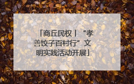 商丘民权丨“孝善饺子百村行”文明实践活动开展