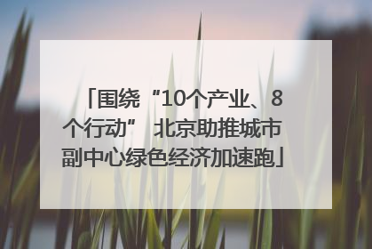 围绕“10个产业、8个行动” 北京助推城市副中心绿色经济加速跑