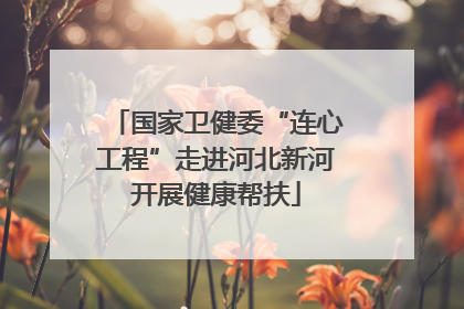 国家卫健委“连心工程”走进河北新河开展健康帮扶