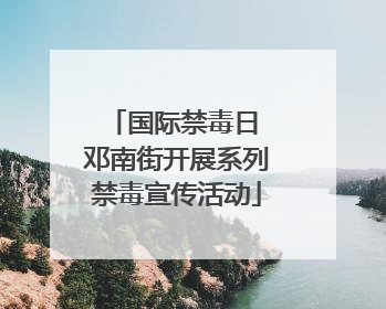 国际禁毒日 邓南街开展系列禁毒宣传活动