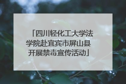 四川轻化工大学法学院赴宜宾市屏山县开展禁毒宣传活动