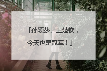 孙颖莎、王楚钦，今天也是冠军！