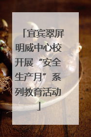 宜宾翠屏明威中心校开展“安全生产月”系列教育活动
