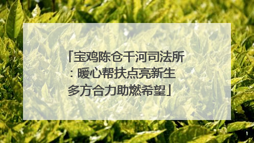 宝鸡陈仓千河司法所：暖心帮扶点亮新生 多方合力助燃希望