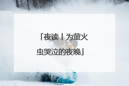 夜读丨为萤火虫哭泣的夜晚